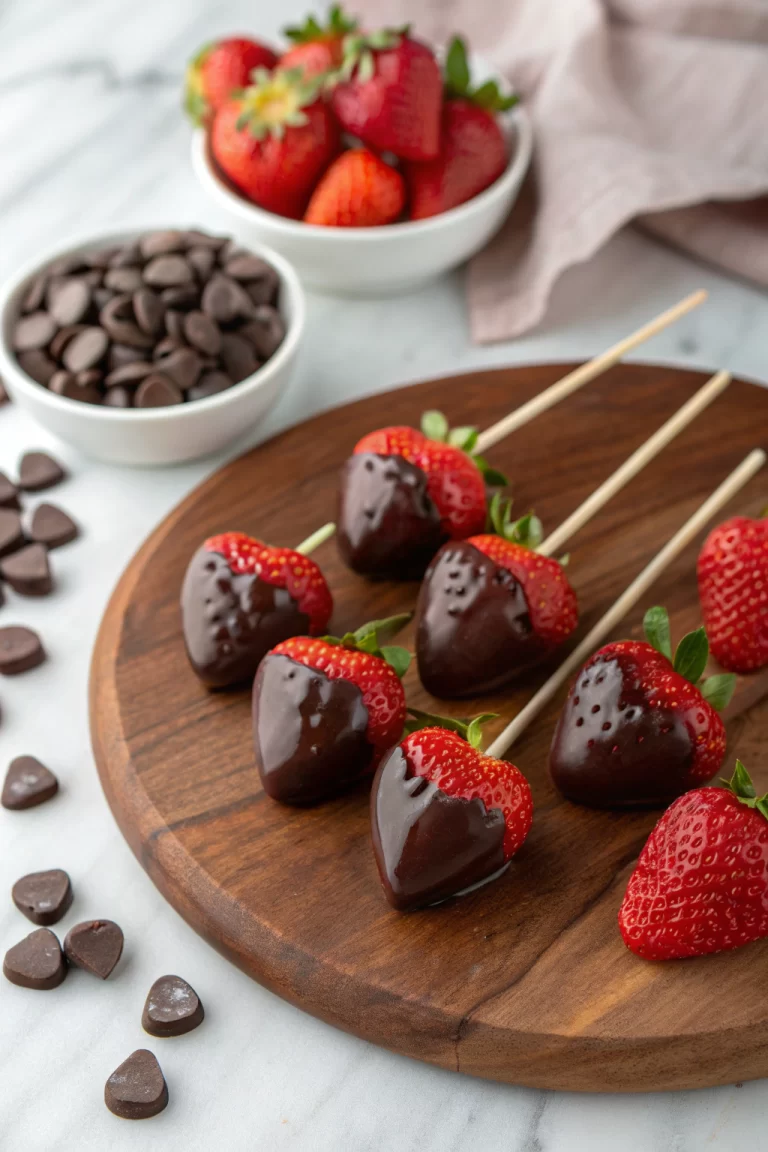 Chocolate Covered Strawberry Heart Pops Recipe