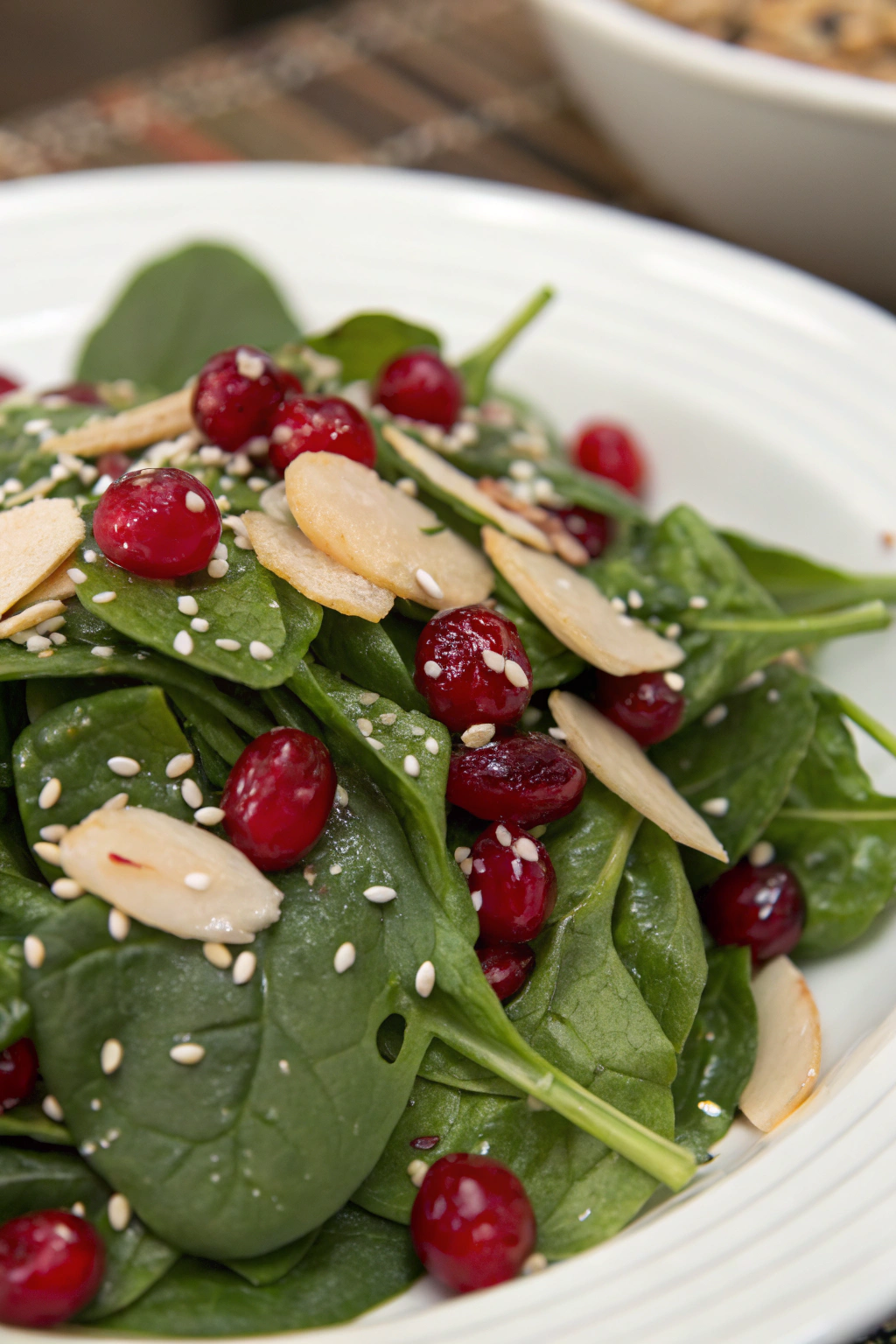 Christmas Cranberry Spinach Salad
