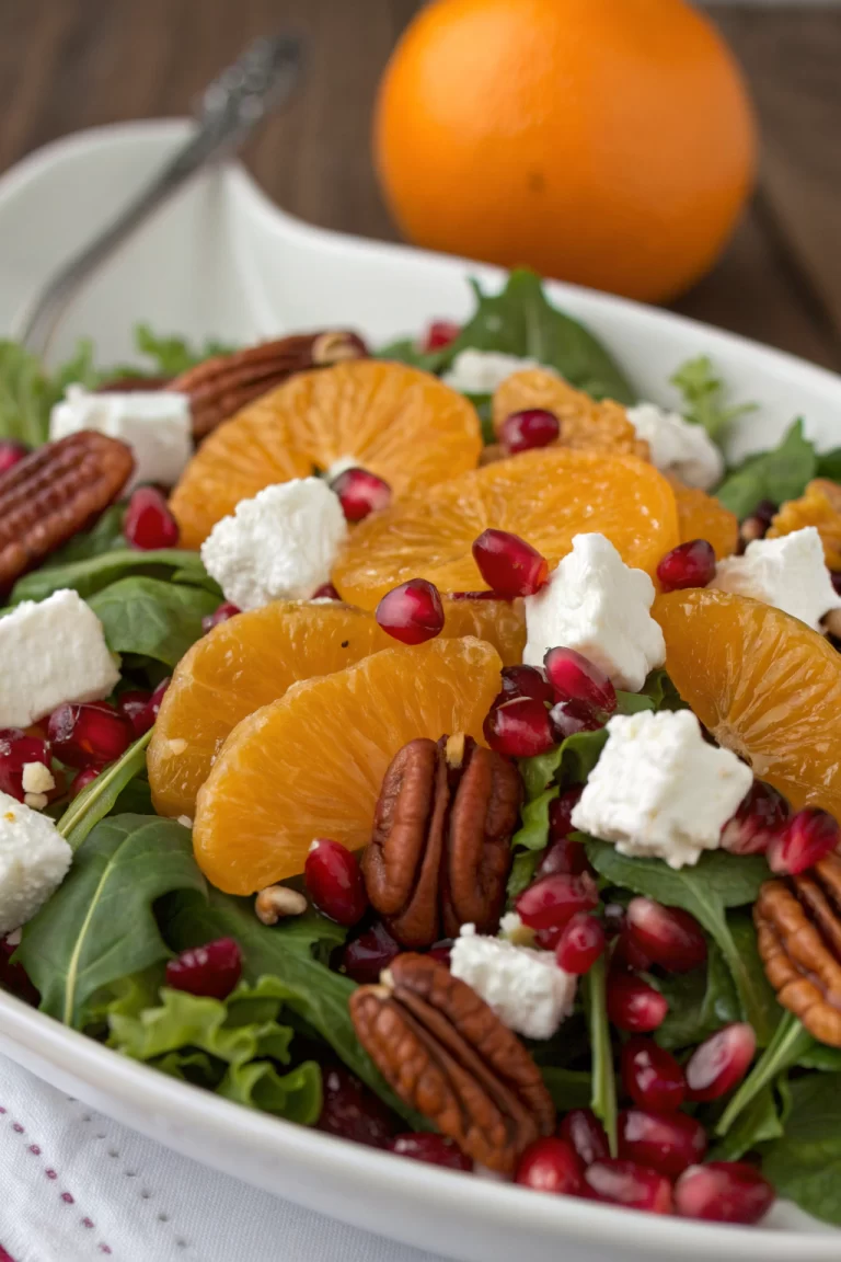 Colorful Christmas Salad with Goat Cheese and Oranges