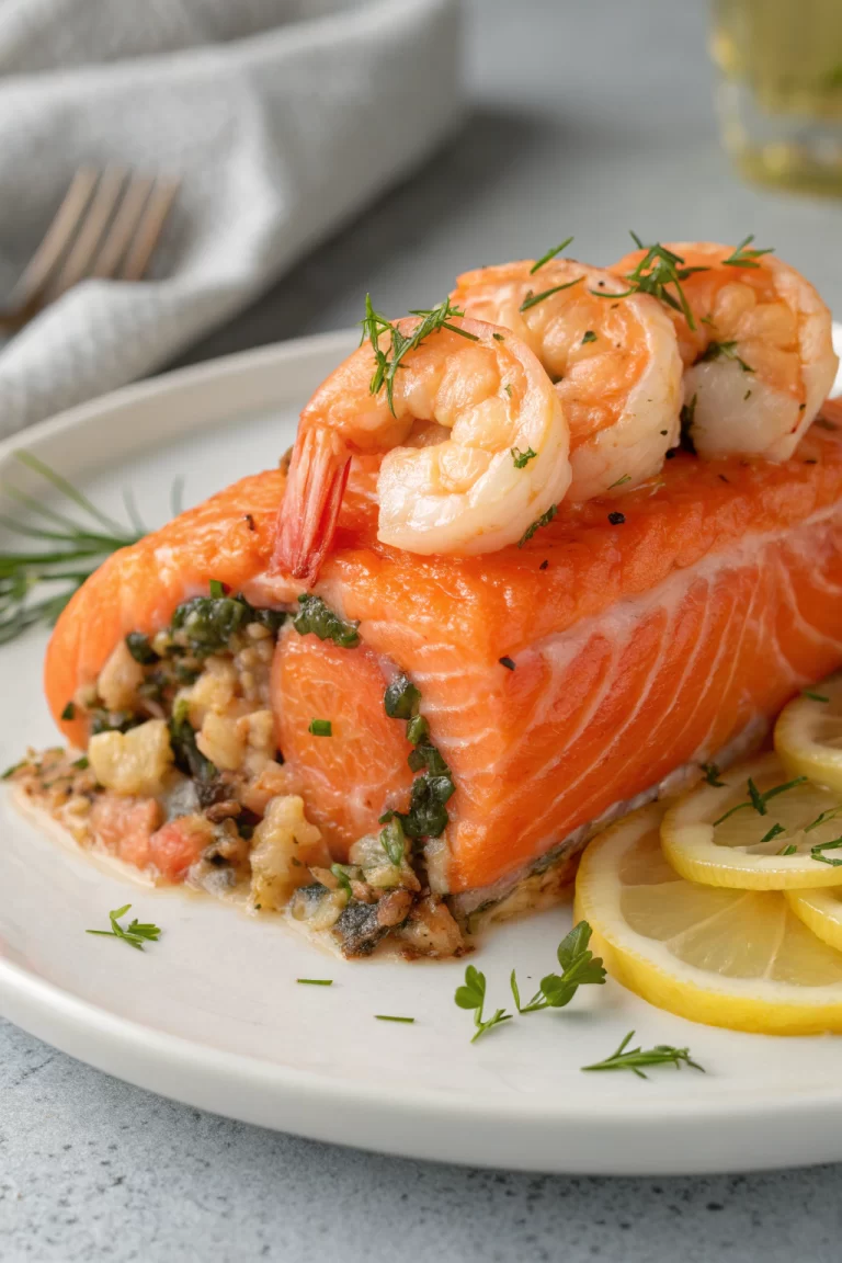 Crab and Shrimp Stuffed Salmon Recipe