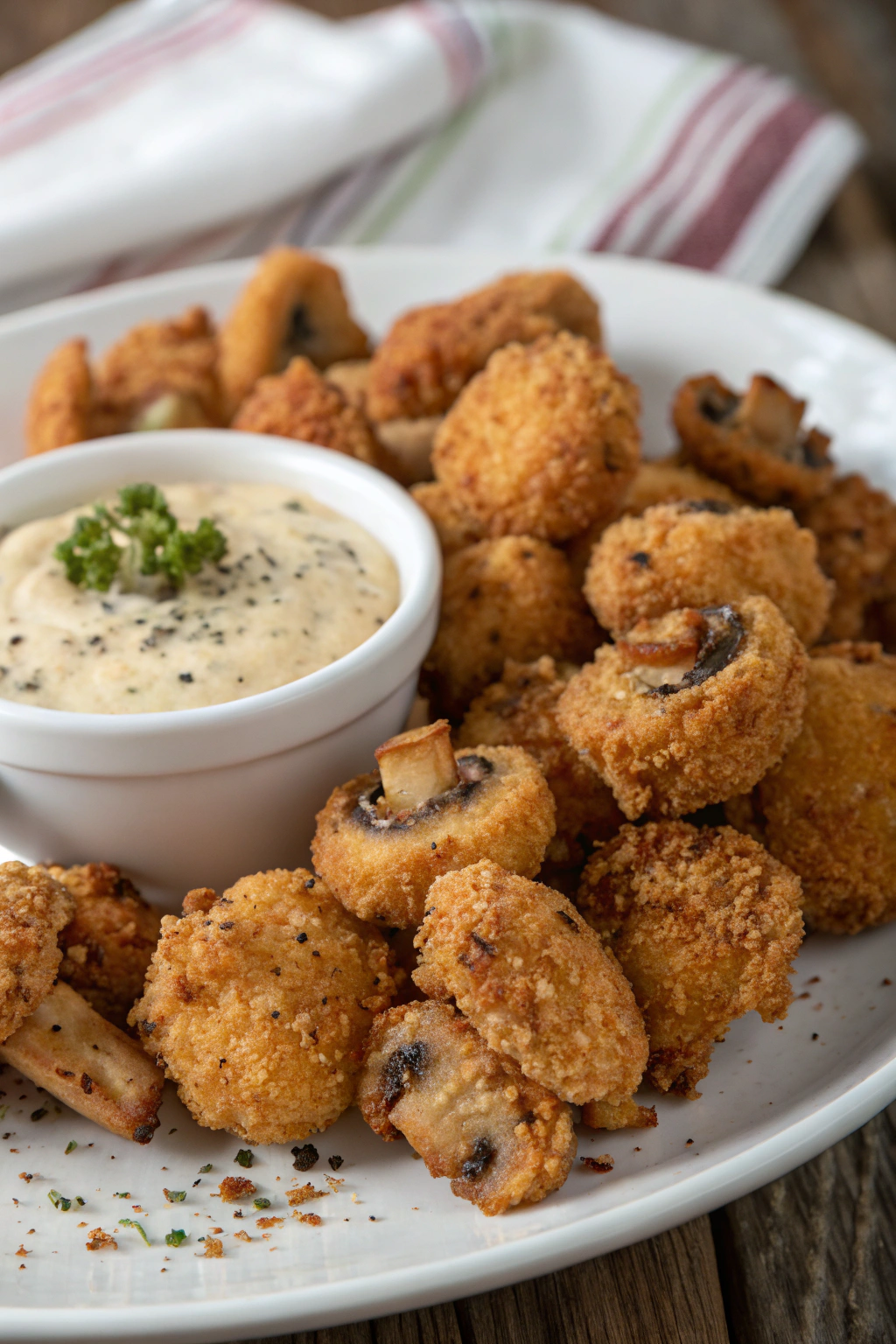 Crispy Fried Mushrooms with Cool Ranch Dip