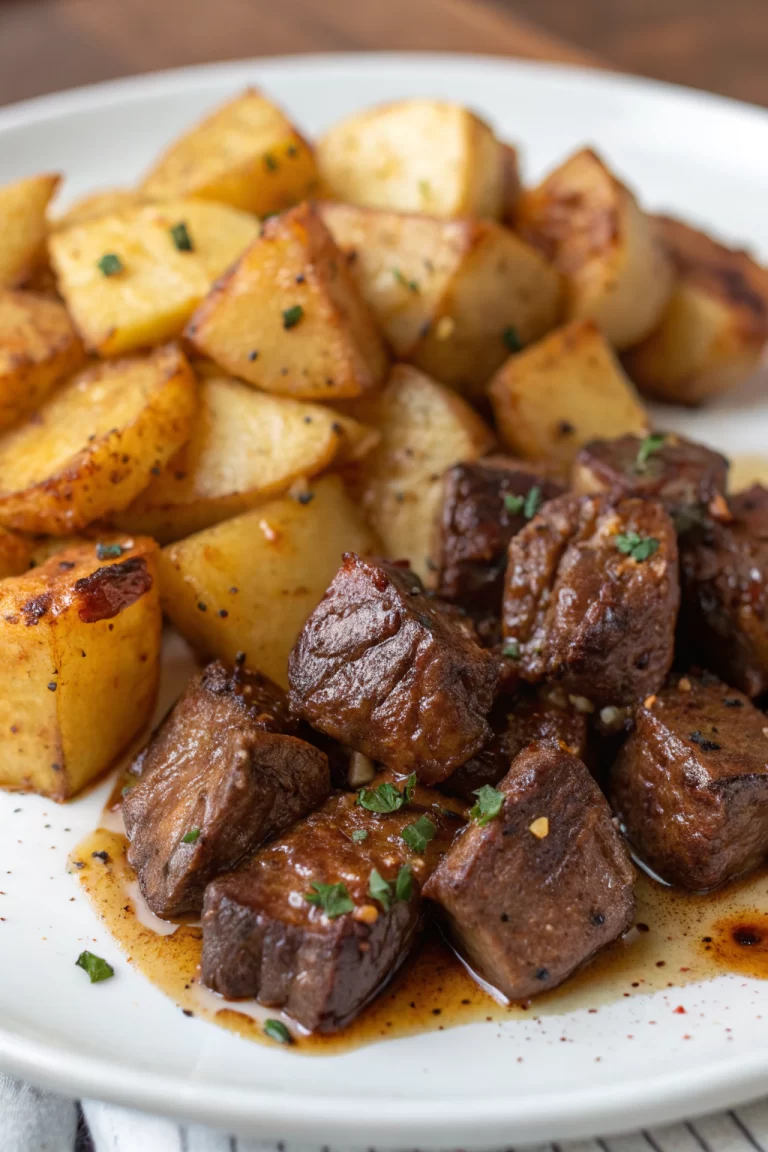 Garlic Butter Steak Bites & Potatoes Recipe