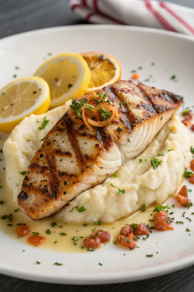 Grilled Sea Bass with Herb Butter