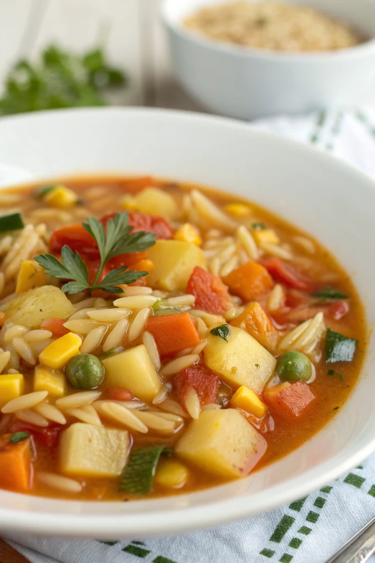 Healthy Vegetable Orzo Soup Recipe