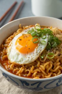 Korean Spicy Ramen Noodles with Cheese