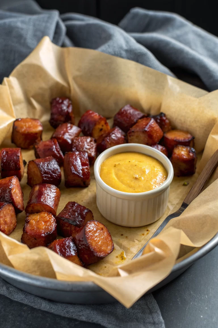 Mustard Hasselback Kielbasa Bites Recipe