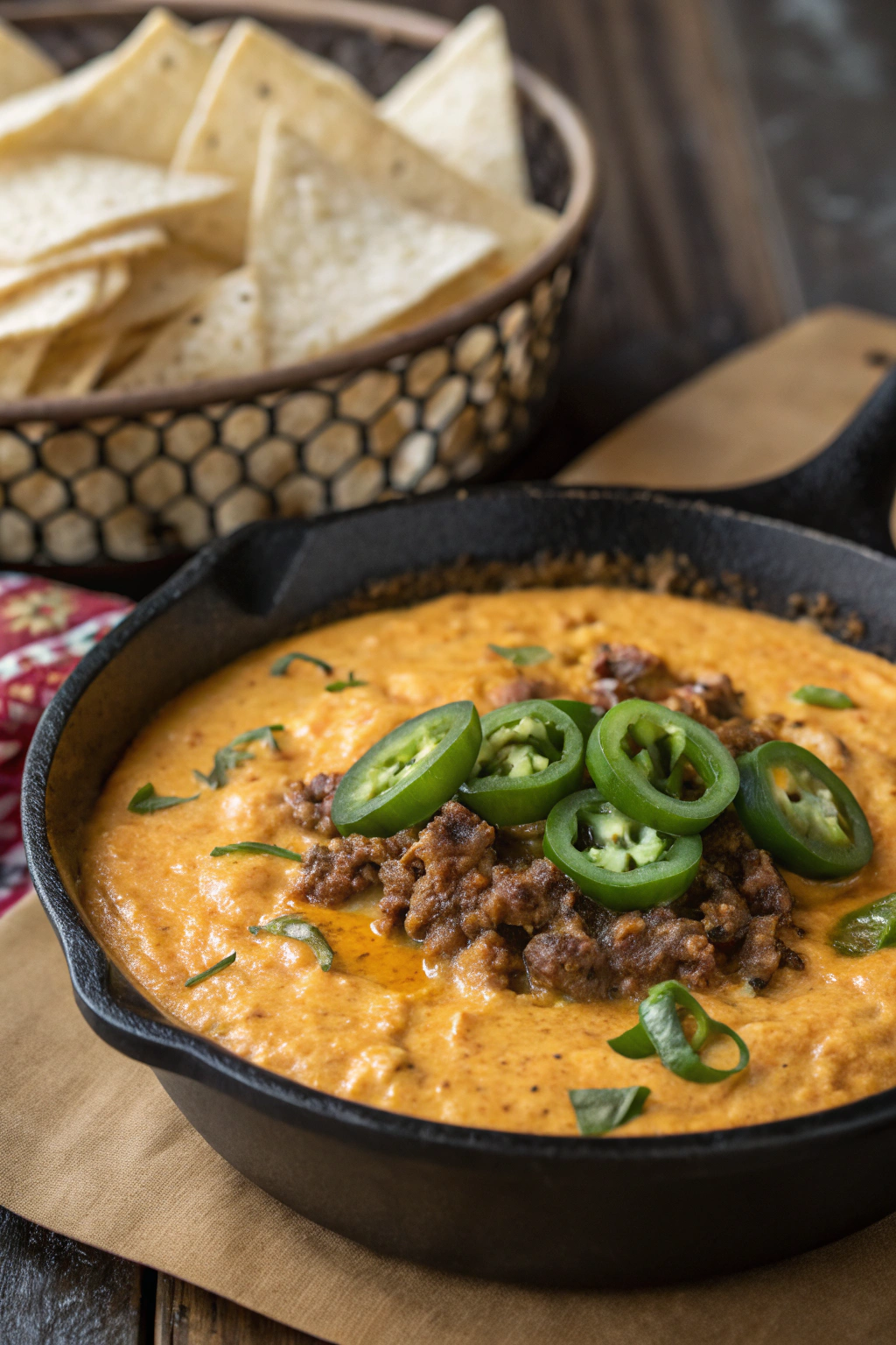 One Pan Queso Dip With Ground Beef & Velveeta Recipe