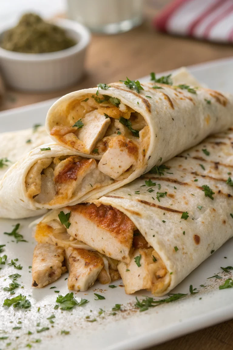 Ooey-Gooey Cheesy Garlic Chicken Wraps Recipe