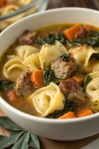 Sausage Tortellini Soup with Spinach