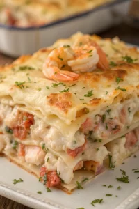 Seafood Lasagna with Lobster and Shrimp