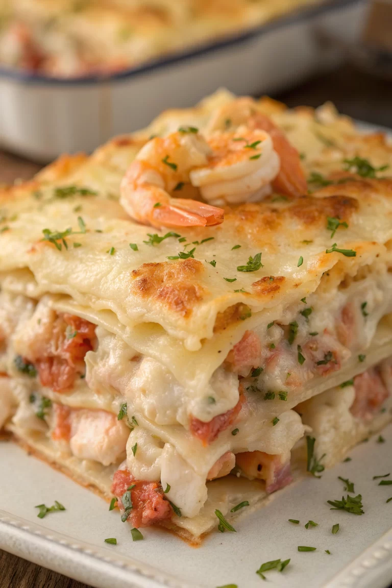 Seafood Lasagna with Lobster and Shrimp