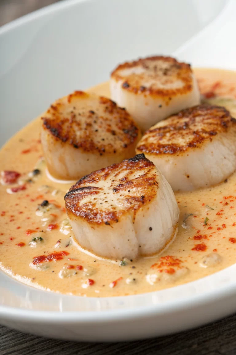 Seared Scallops with Spicy Cajun Cream Sauce