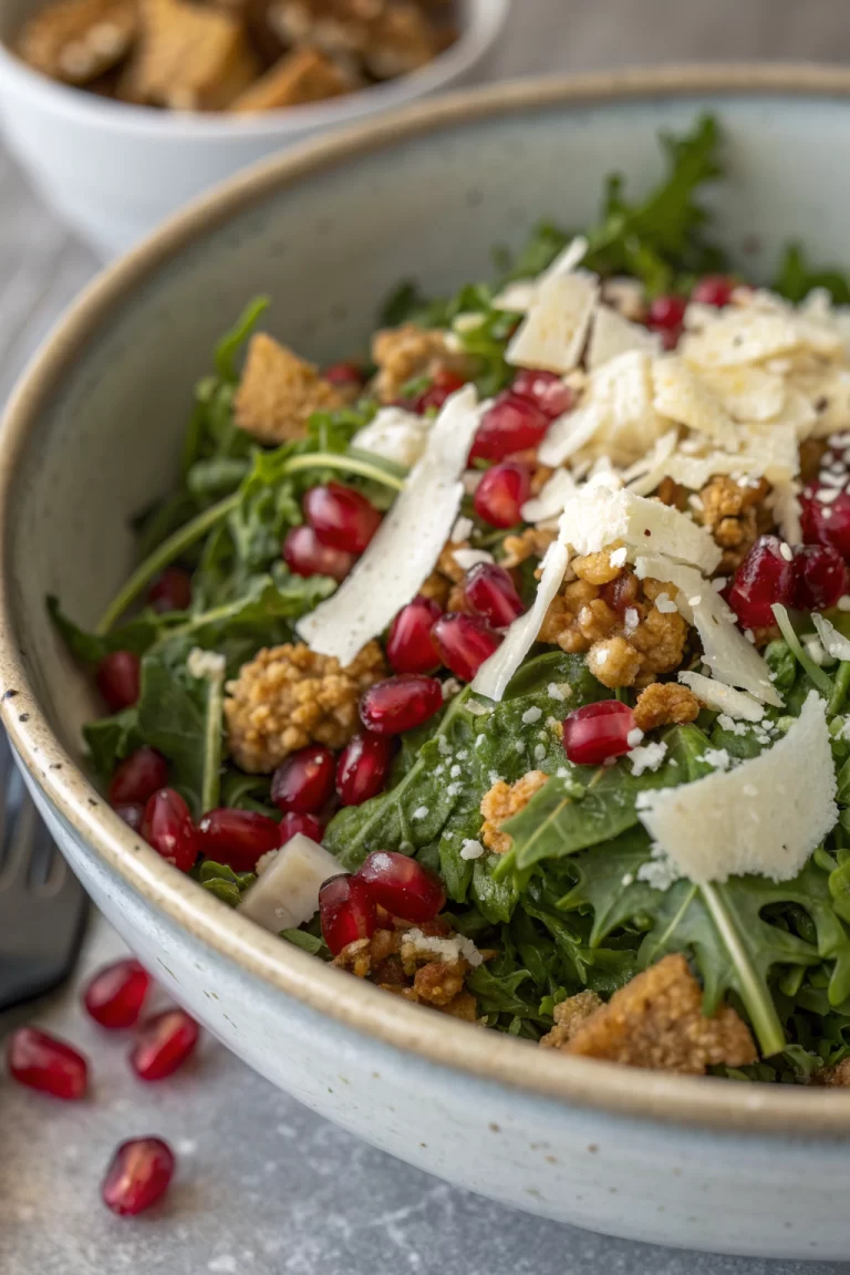 Shaved Brussels Sprout Salad with Pomegranate and Candied Pecans