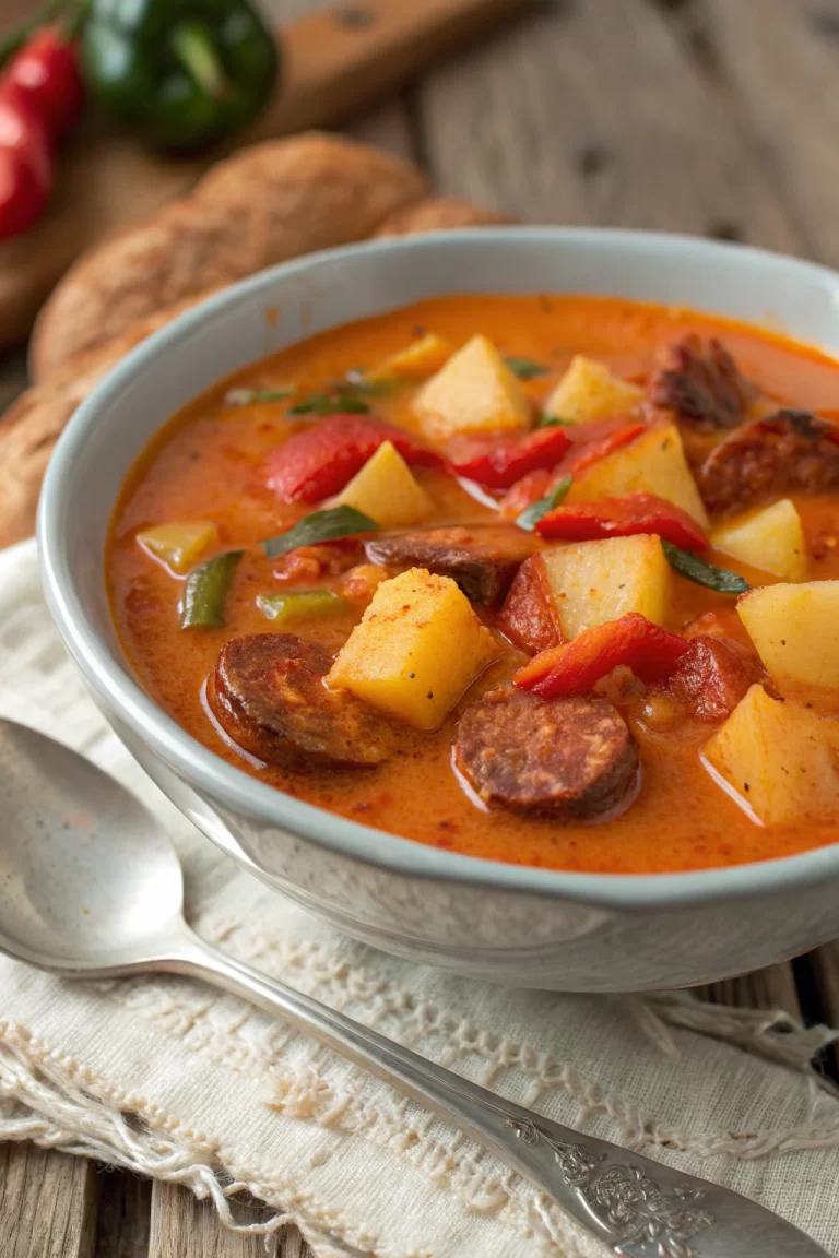 Spanish Potato Soup with Chorizo
