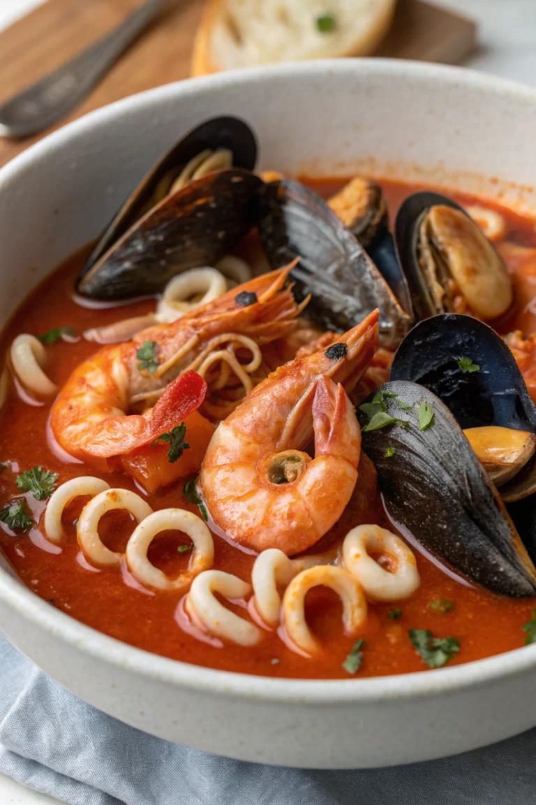 Spicy Nduja Seafood in Tomato Broth