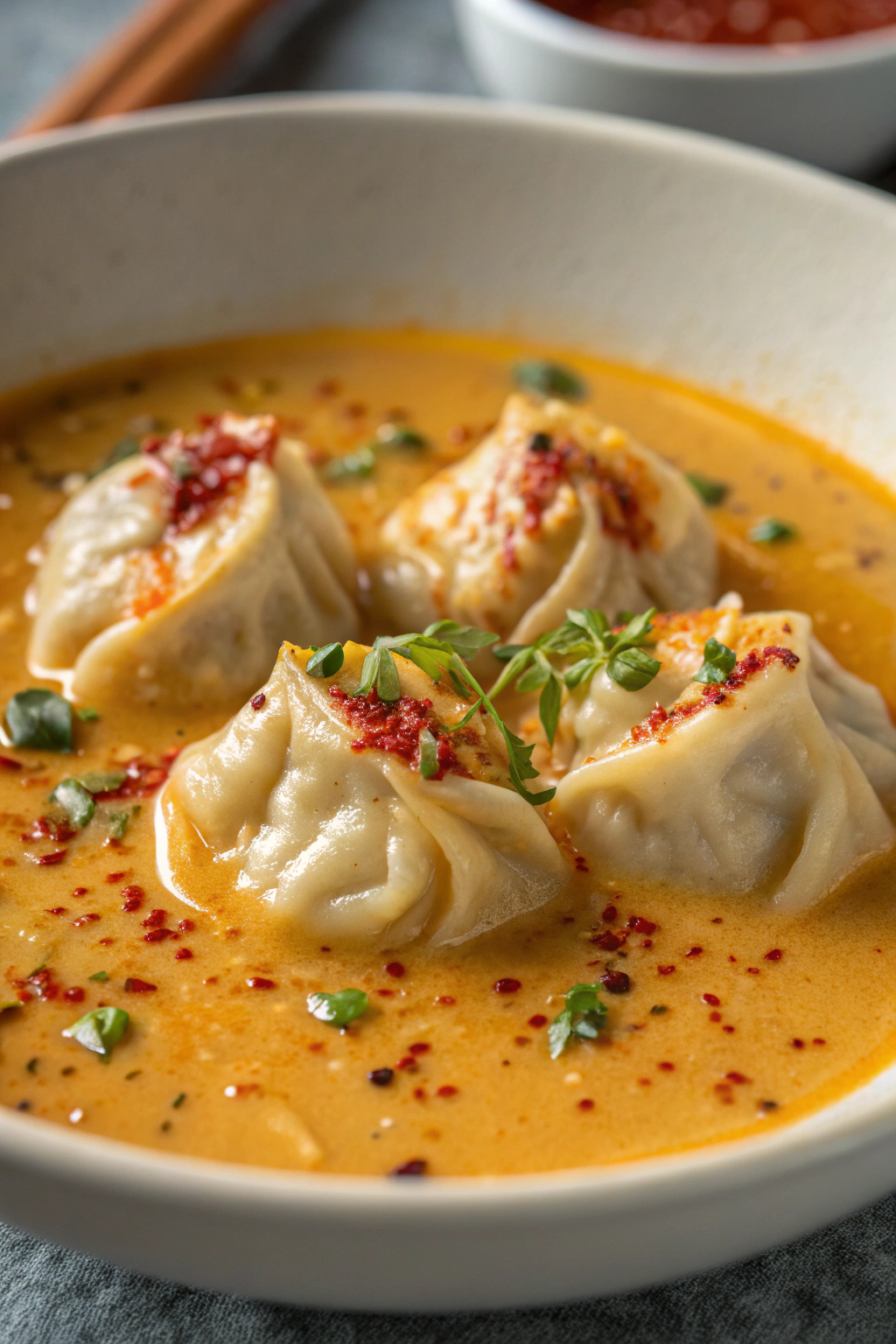 Tasty Coconut Curry Soup With Dumplings
