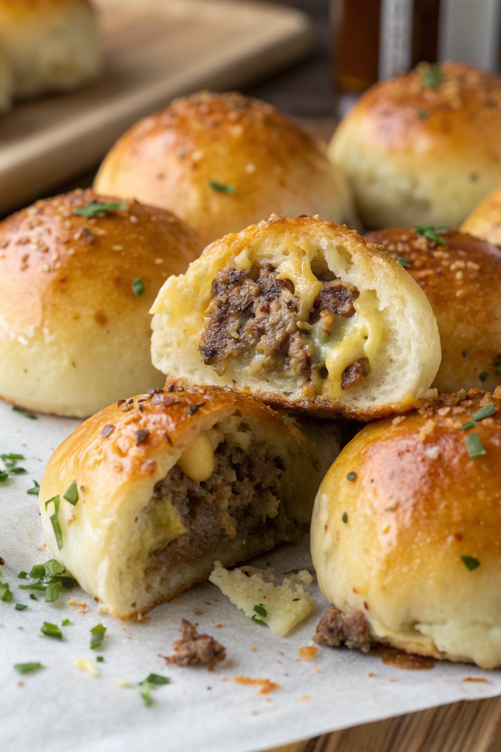 Tasty Garlic Parmesan Cheeseburger Bombs Recipe