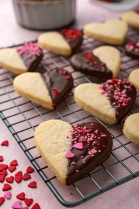 ⁣5 ingredient Valentine’s Shortbread Hearts Recipe