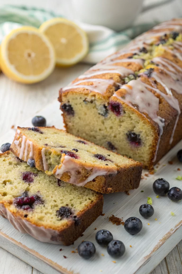 Blueberry Zucchini Bread With Lemon Glaze