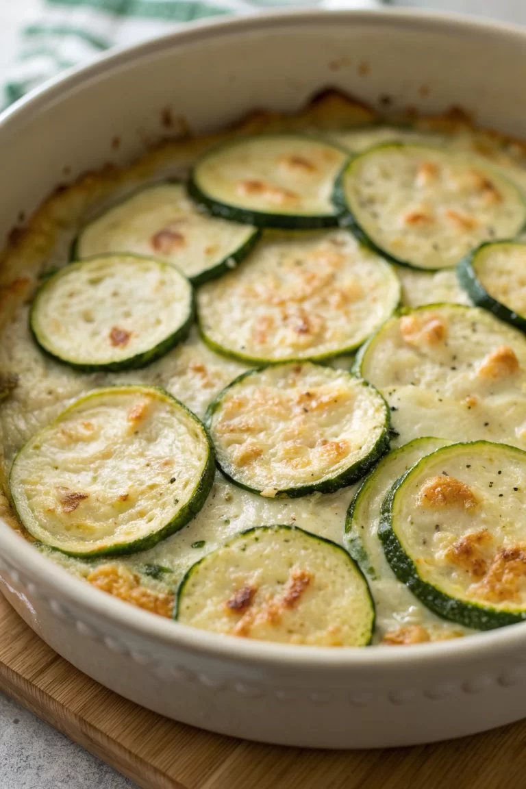 Creamy Parmesan Baked Zucchini Recipe
