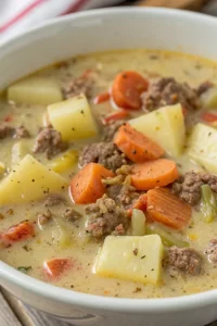 Crockpot Creamy Potato & Hamburger Soup Recipe