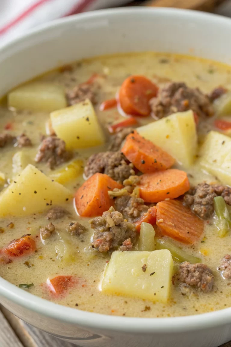 Crockpot Creamy Potato & Hamburger Soup Recipe