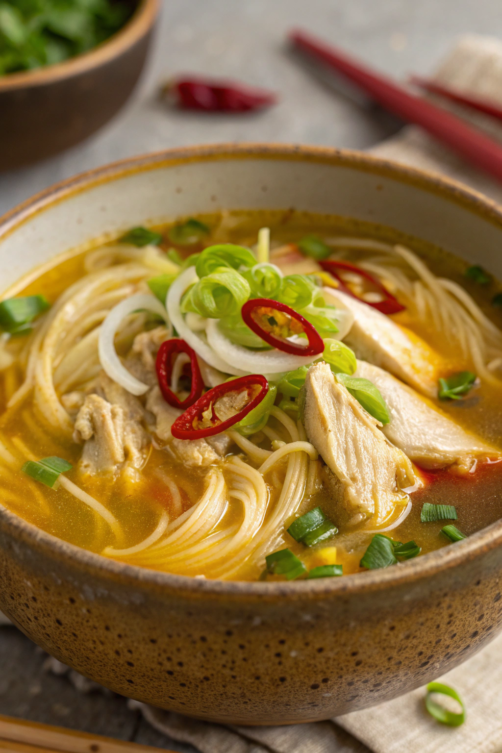 Ginger Garlic Chicken Noodle Soup Recipe