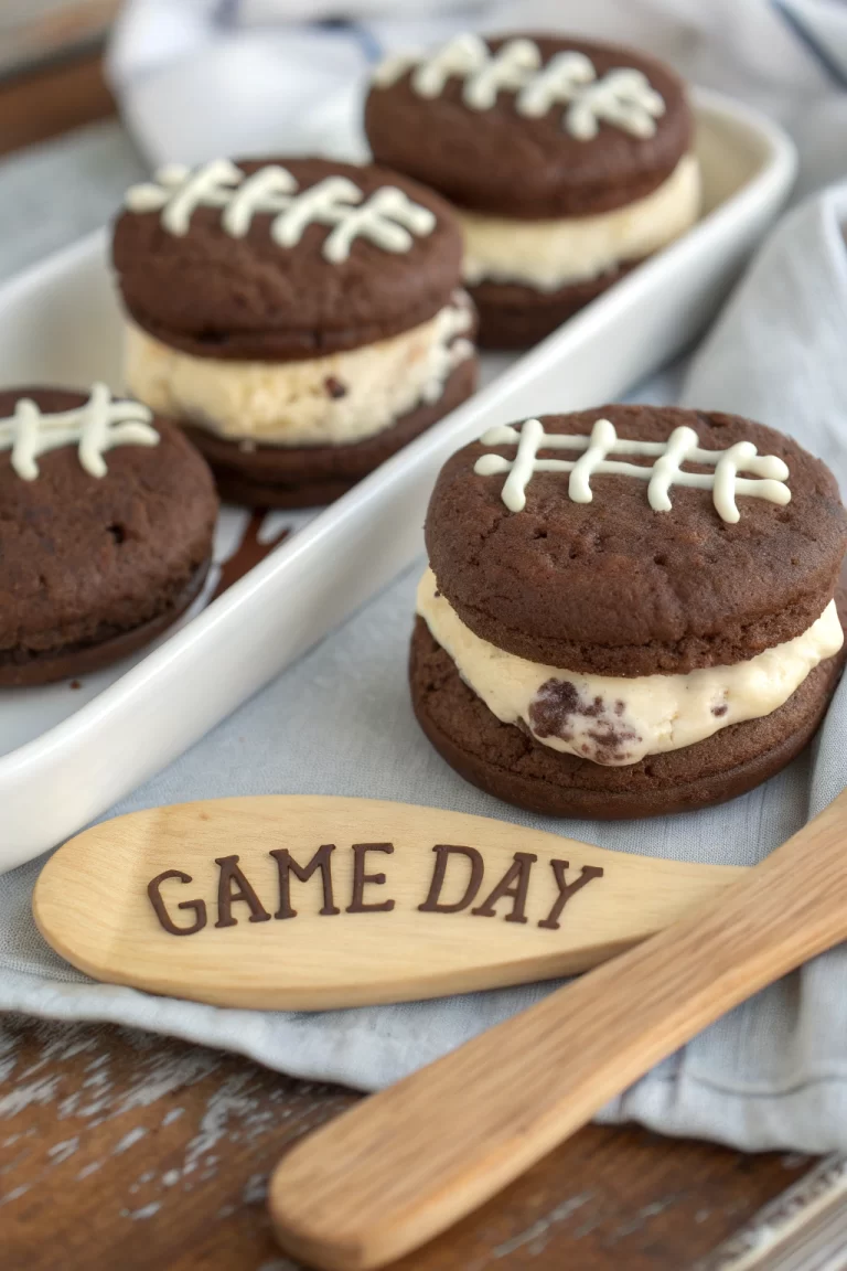 Ice Cream Football Sandwiches Recipe