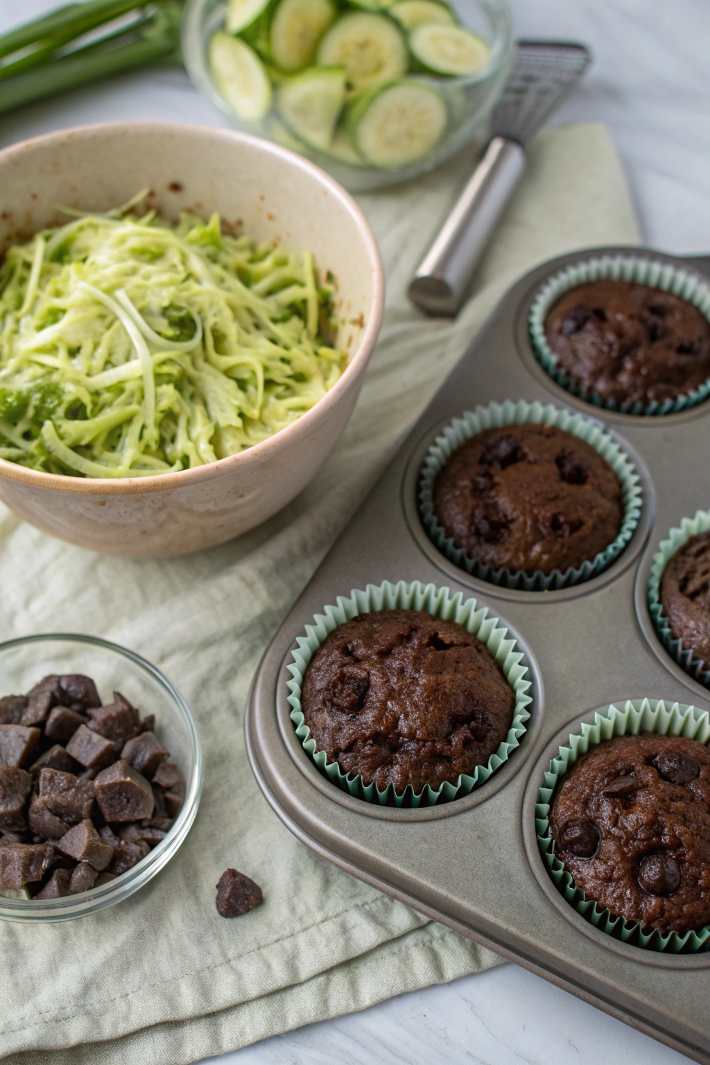 Moist Chocolate Zucchini Muffins Recipe