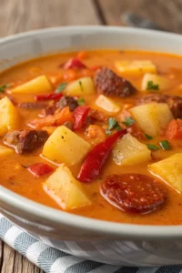 Spanish Potato Soup with Chorizo