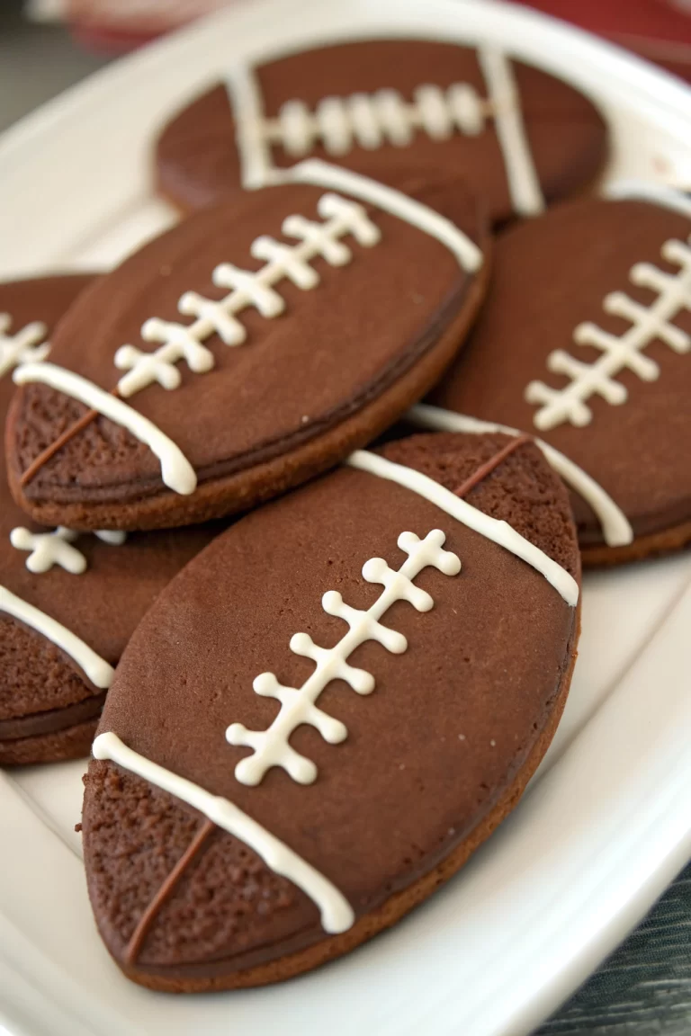 Super Bowl Chocolate Football Cookies with a Cream Cheese Frosting Dip