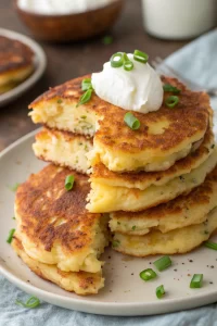 Cheesy Mashed Potato Pancakes Recipe