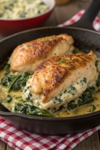Cheesy Spinach Stuffed Chicken Breast Recipe