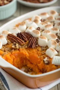 Classic Sweet Potato Casserole with Pecans Marshmallows