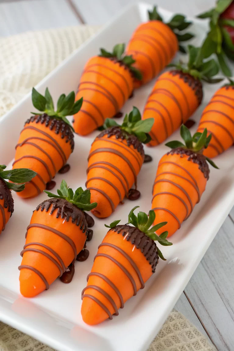 Adorable Carrot Chocolate Covered Strawberries Recipe
