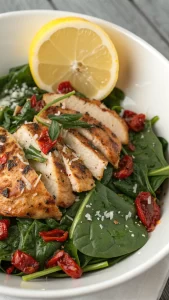 Asado Chicken Breast Recipe with Sauteed Garlic Spinach
