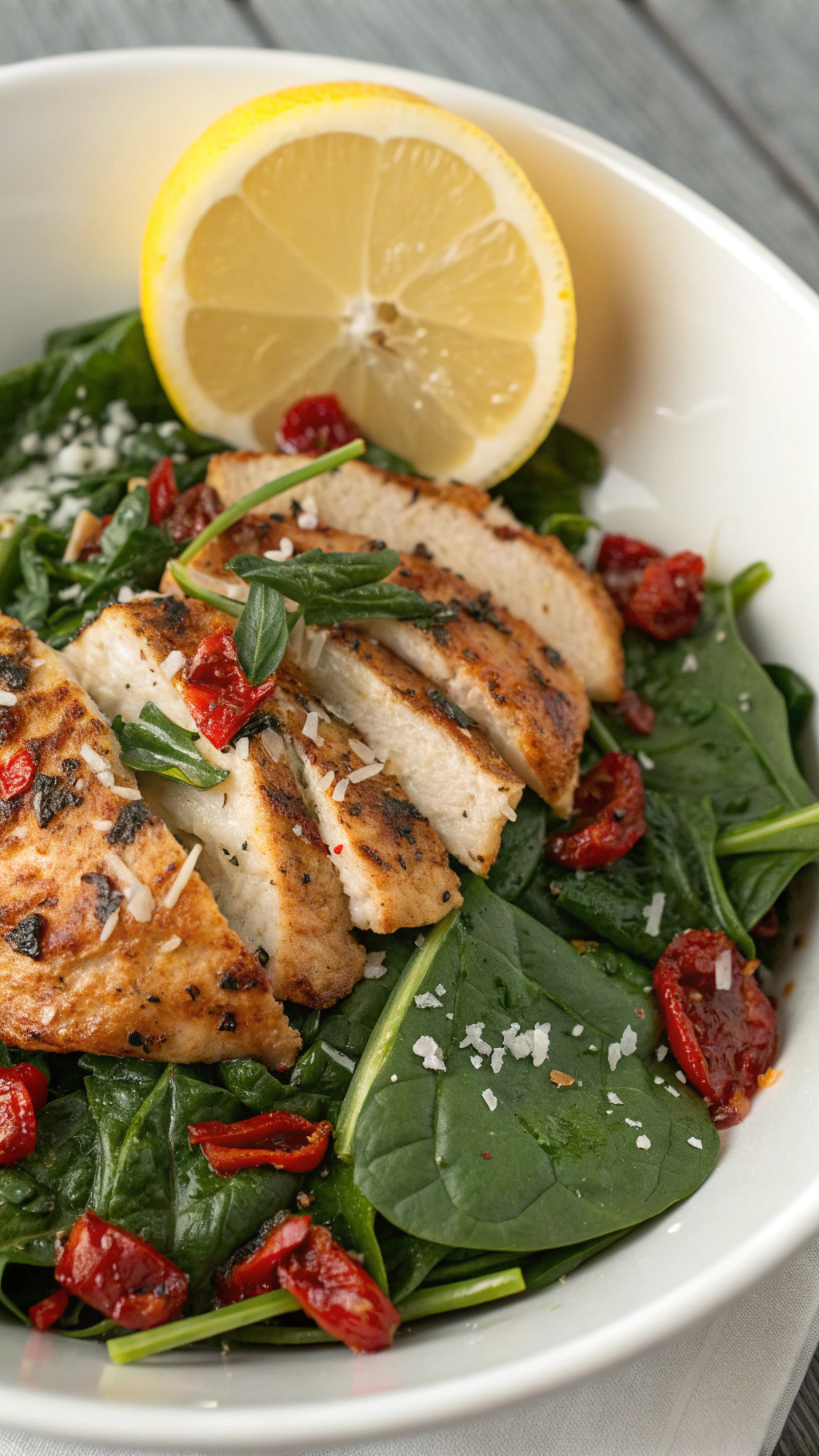 Asado Chicken Breast Recipe with Sauteed Garlic Spinach