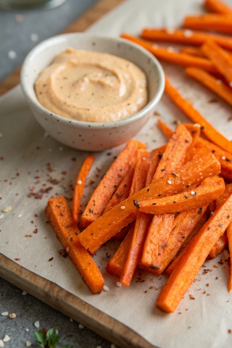 Baked Carrot Fries with Paprika Garlic Aioli