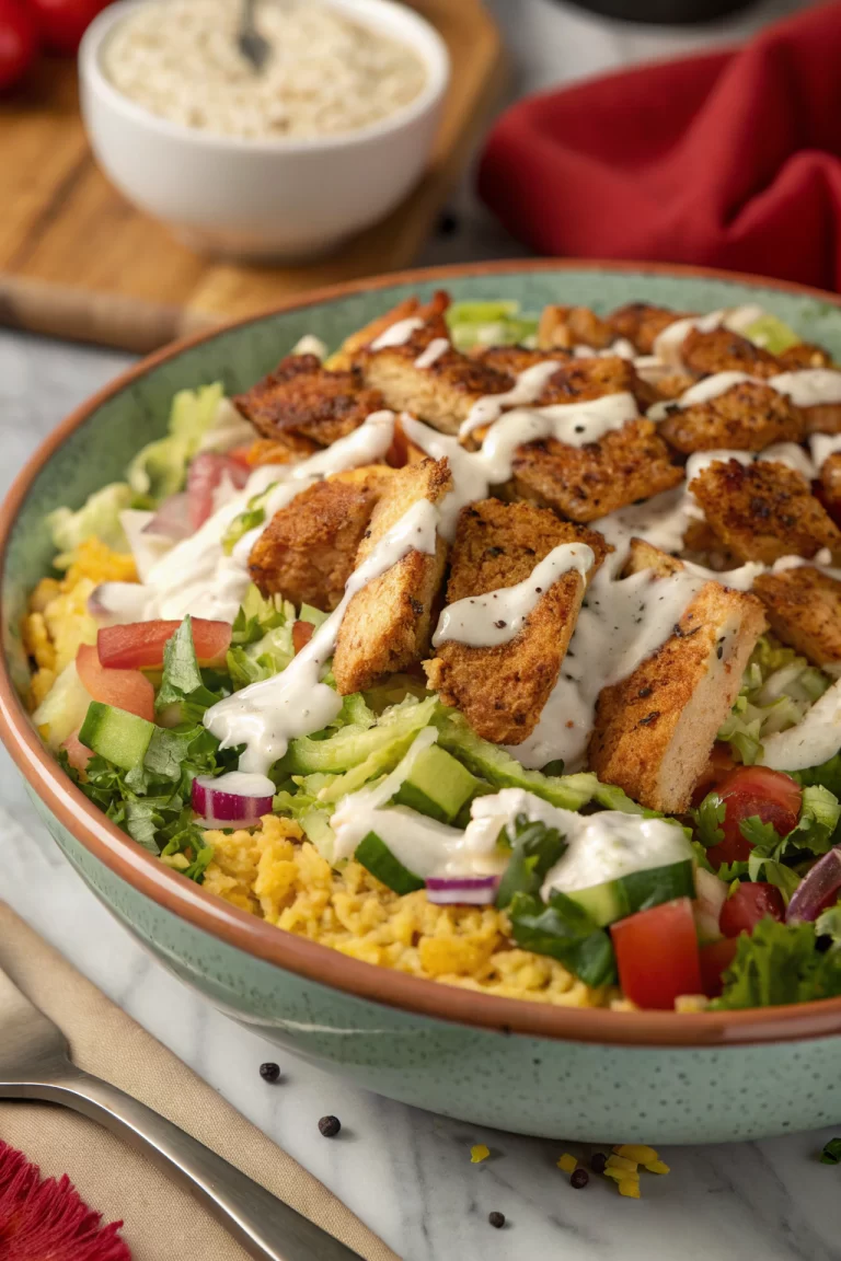 Chicken Shawarma Crispy Rice Salad