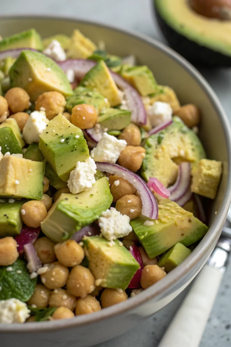 Chickpea Feta Avocado Salad