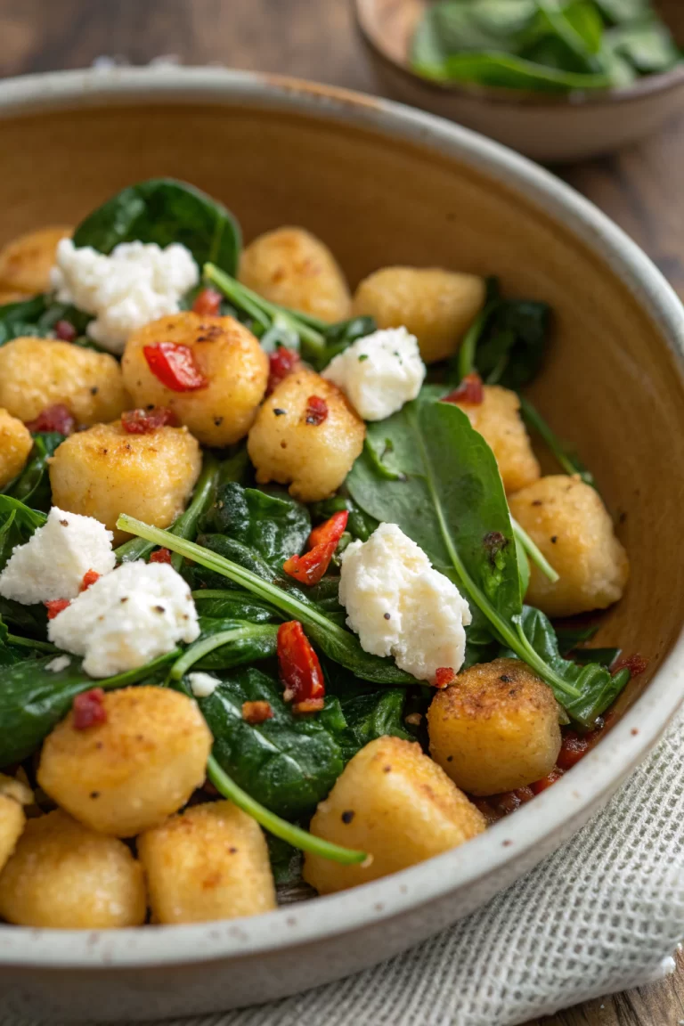 Creamy Gnocchi with Spinach and Feta Recipe
