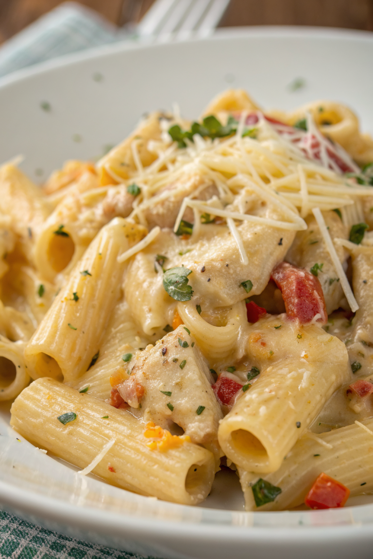 Creamy Pesto Chicken and Broccoli Pasta Bake