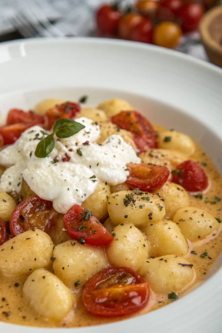 Creamy Tomato Gnocchi with Burrata