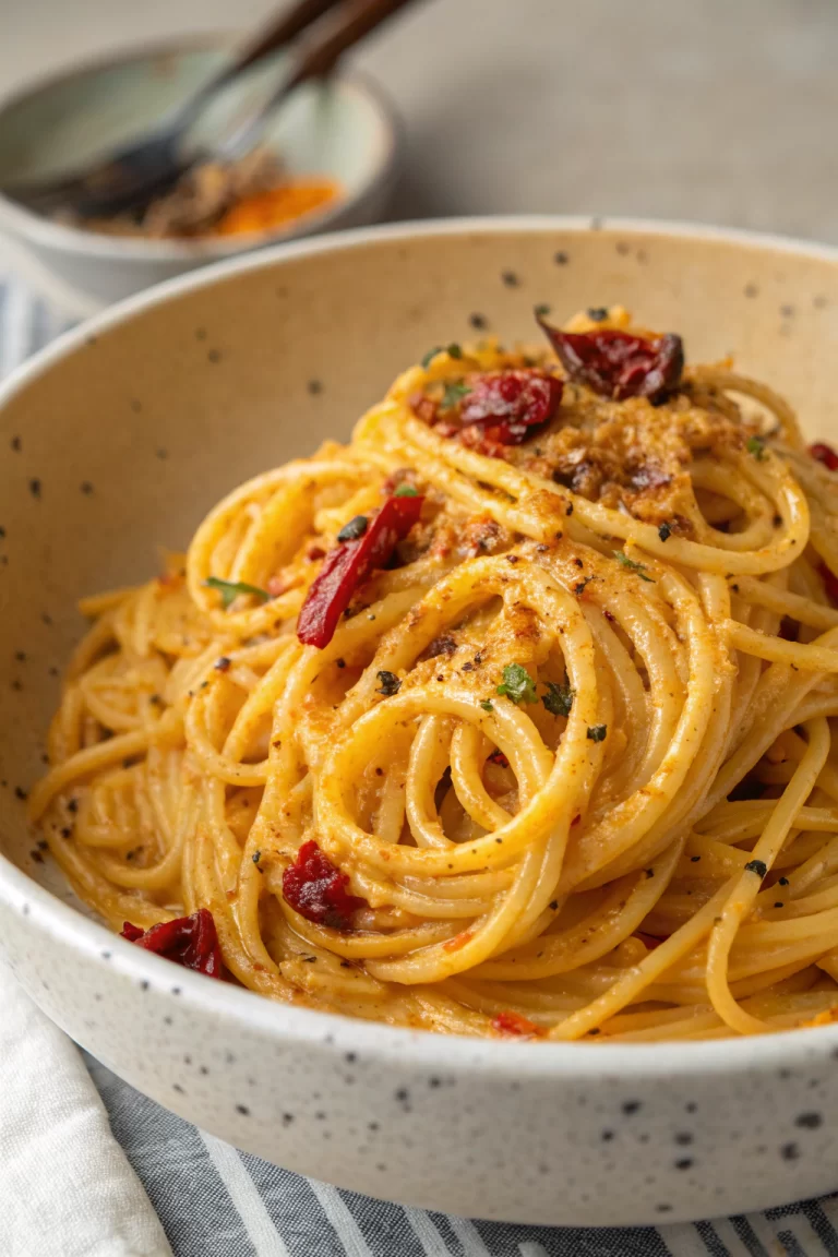 Creamy Vegan Caramelized Onion Pasta Recipe