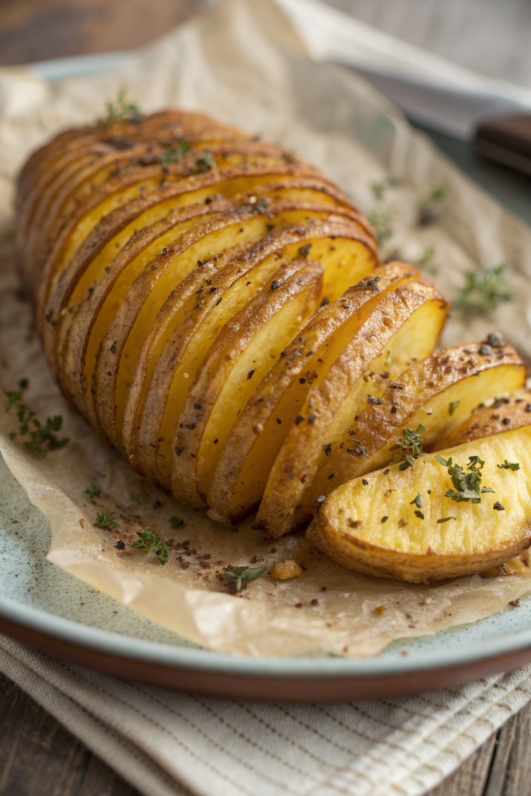 Crispy Garlic Parmesan Hasselback Potatoes Recipe