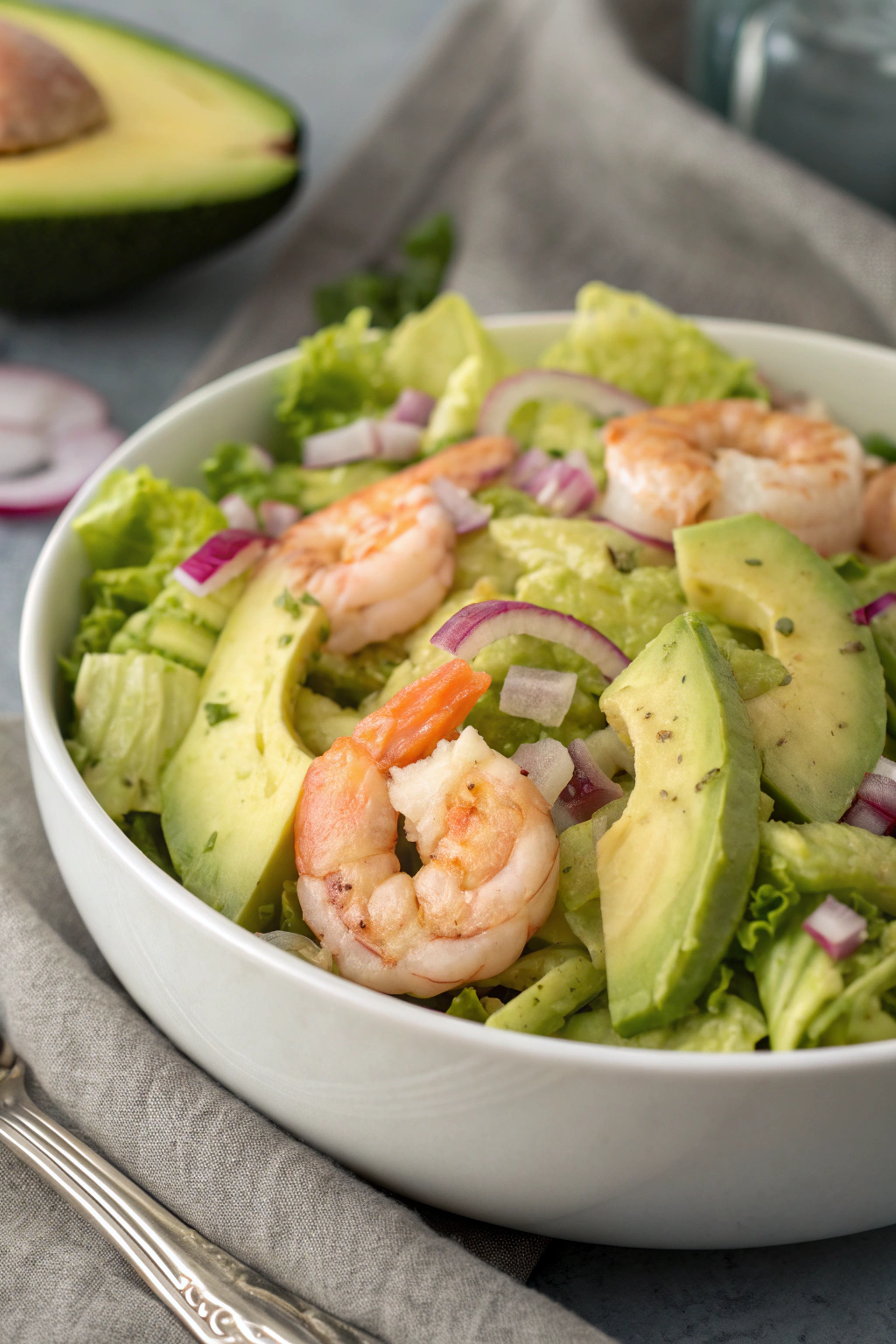 Crispy Shrimp Avocado Salad