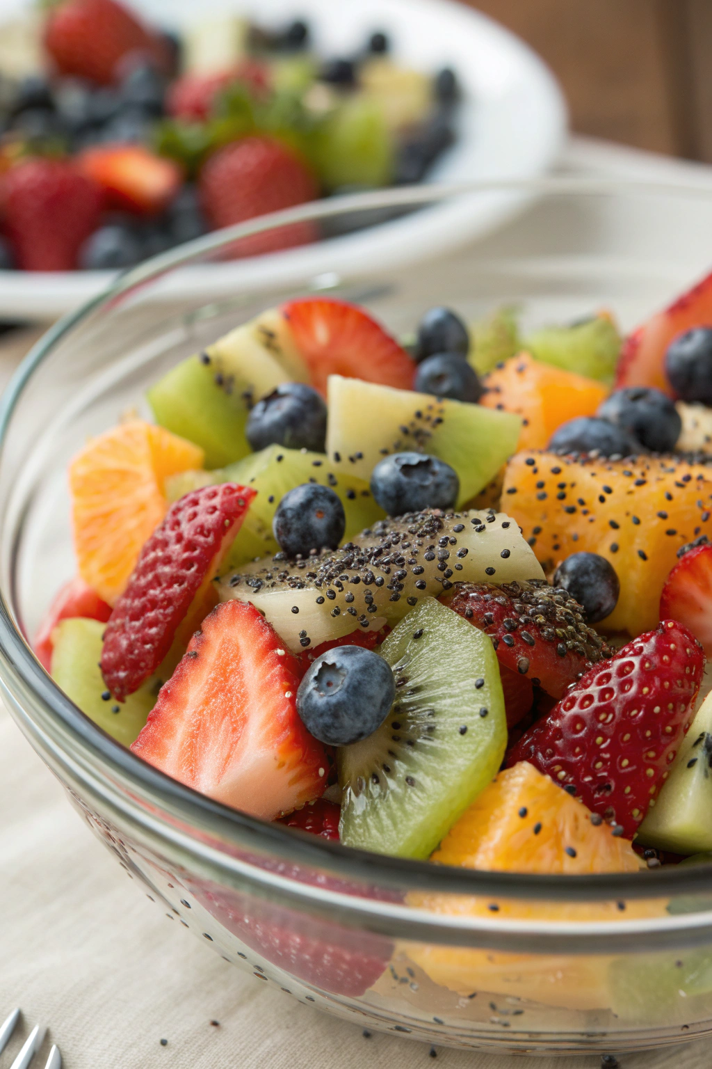 Fresh Fruit Salad with Honey-Lime Poppy Seed Dressing
