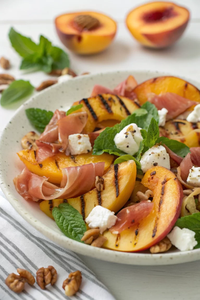 Grilled Nectarine Burrata Prosciutto Salad