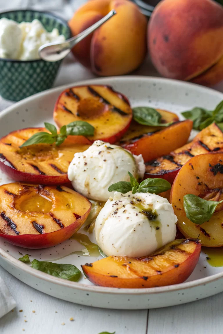 Grilled Peaches Burrata Recipe