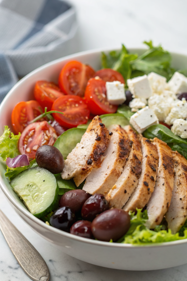 Healthy Greek Salad with Chicken